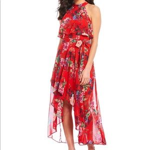 eliza j floral print halter maxi dress